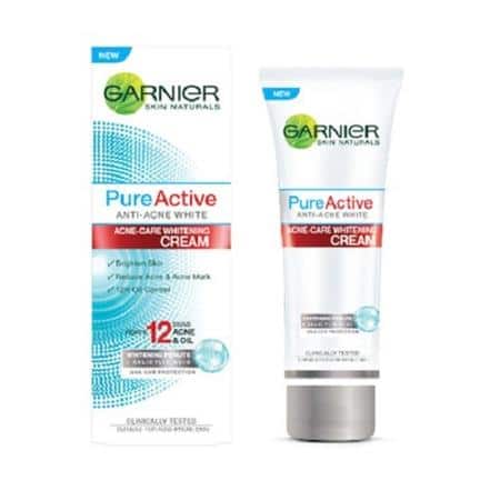 Garnier Pure Active Acne-Care Whitening Cream produk garnier untuk kulit berjerawat