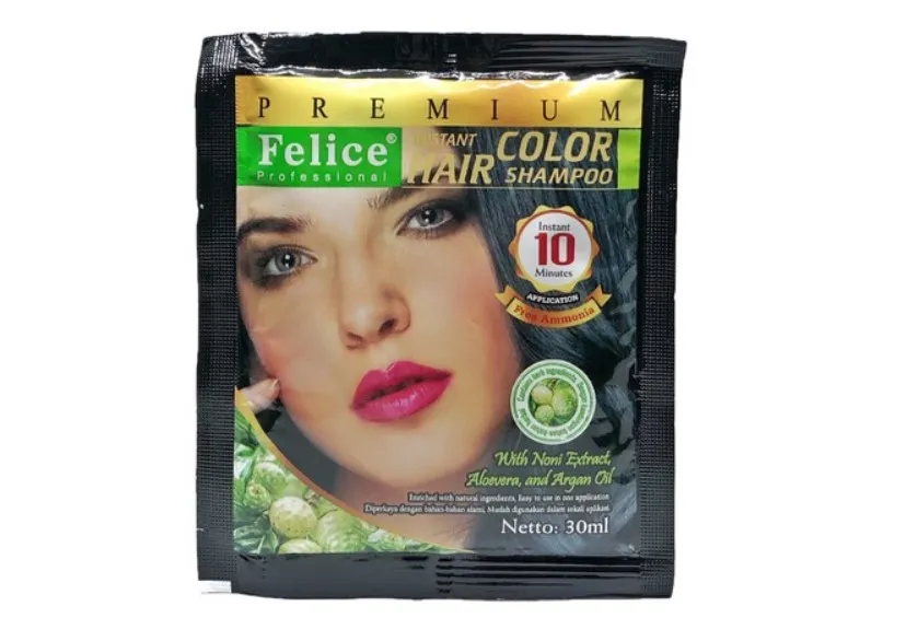 merk shampoo penghitam rambut_Felice Professional Premium Instant Hair Color Shampoo black_