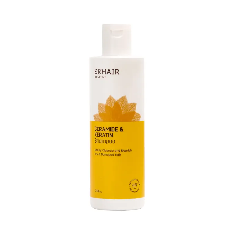 shampo untuk rambut yang di smoohting_Erhair Restore Ceramide & Keratin Shampoo_