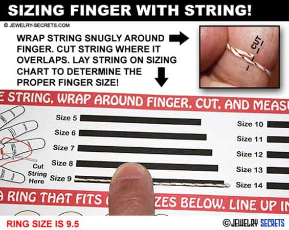 Tali cara mengukur jari untuk cincin