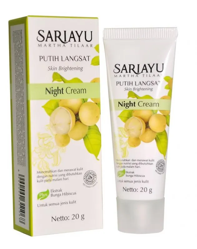 krim malam untuk remaja_Sariayu Putih Langsat Night Cream_