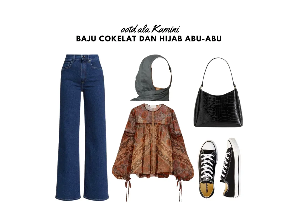 Baju Cokelat dan Hijab Abu-Abu_
