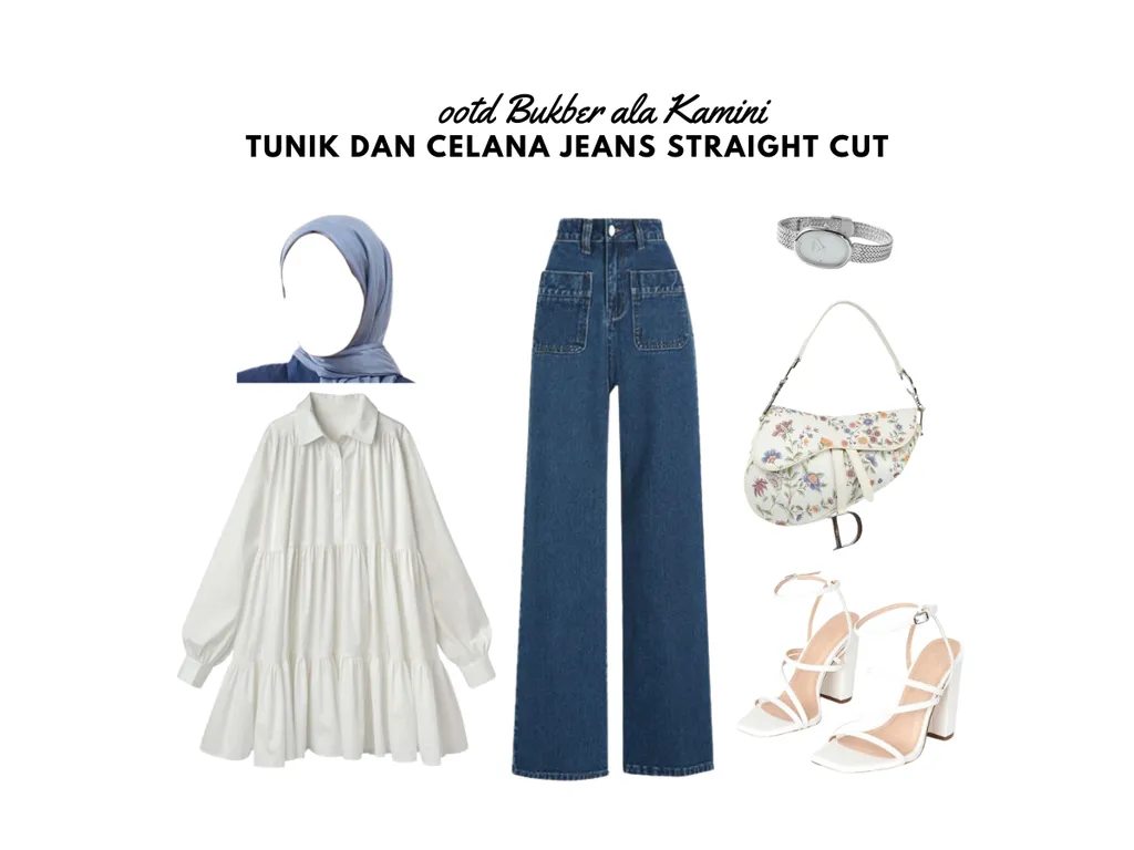 OOTD Bukber - Tunik dan Celana Jeans Straight Cut_
