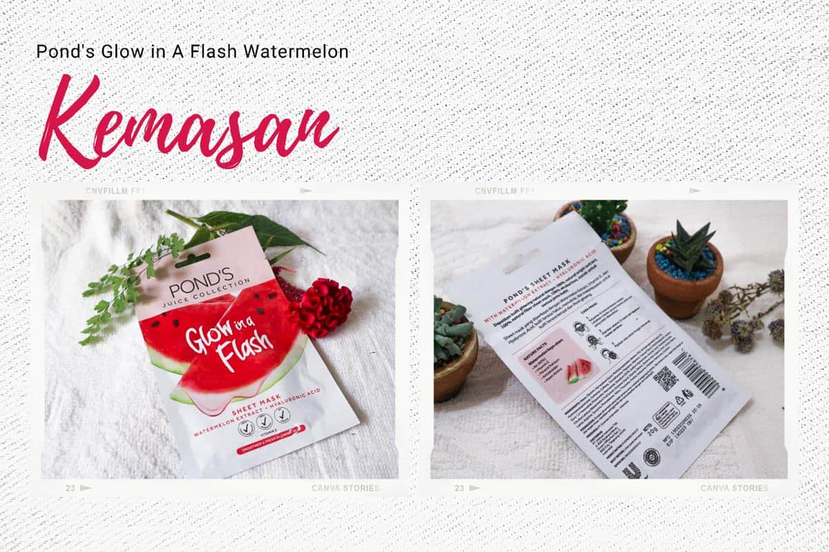 Review Pond’s Glow in A Flash Sheet Mask Varian Watermelon 5