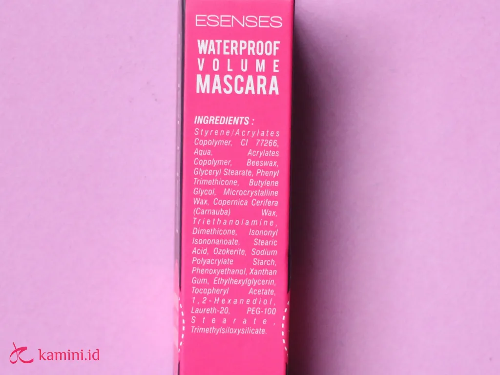 review esenses waterproof volume mascara_ingredients_