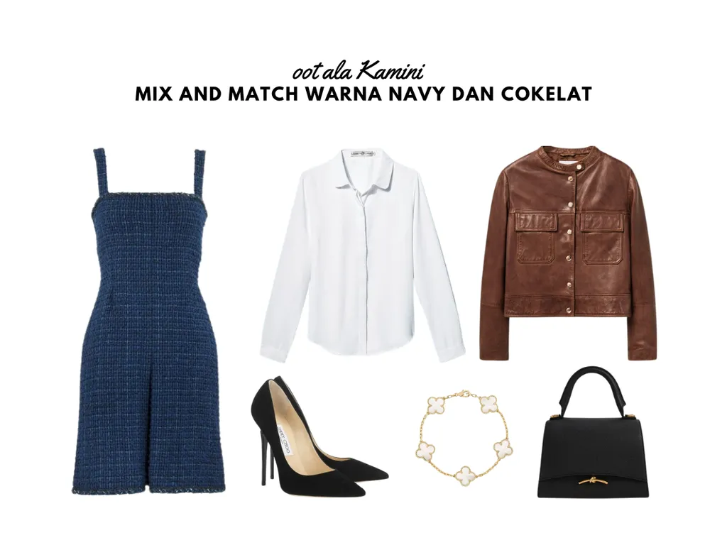 Mix and Match Warna Navy dan Cokelat_