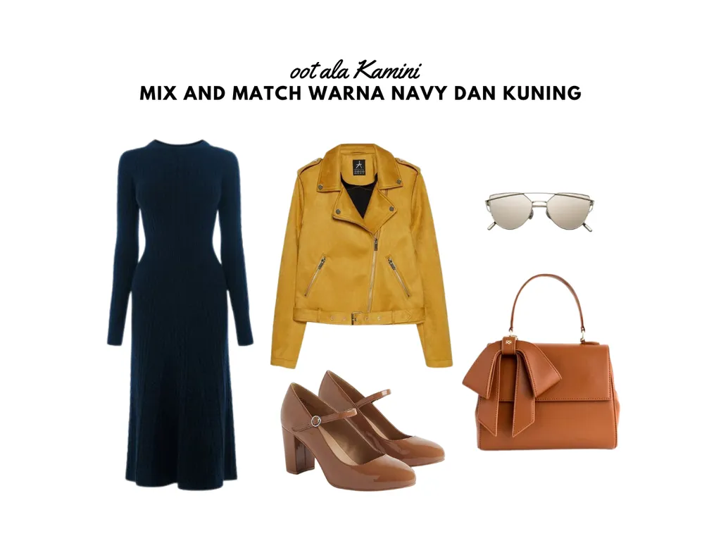 Mix and Match Warna Navy dan Kuning_