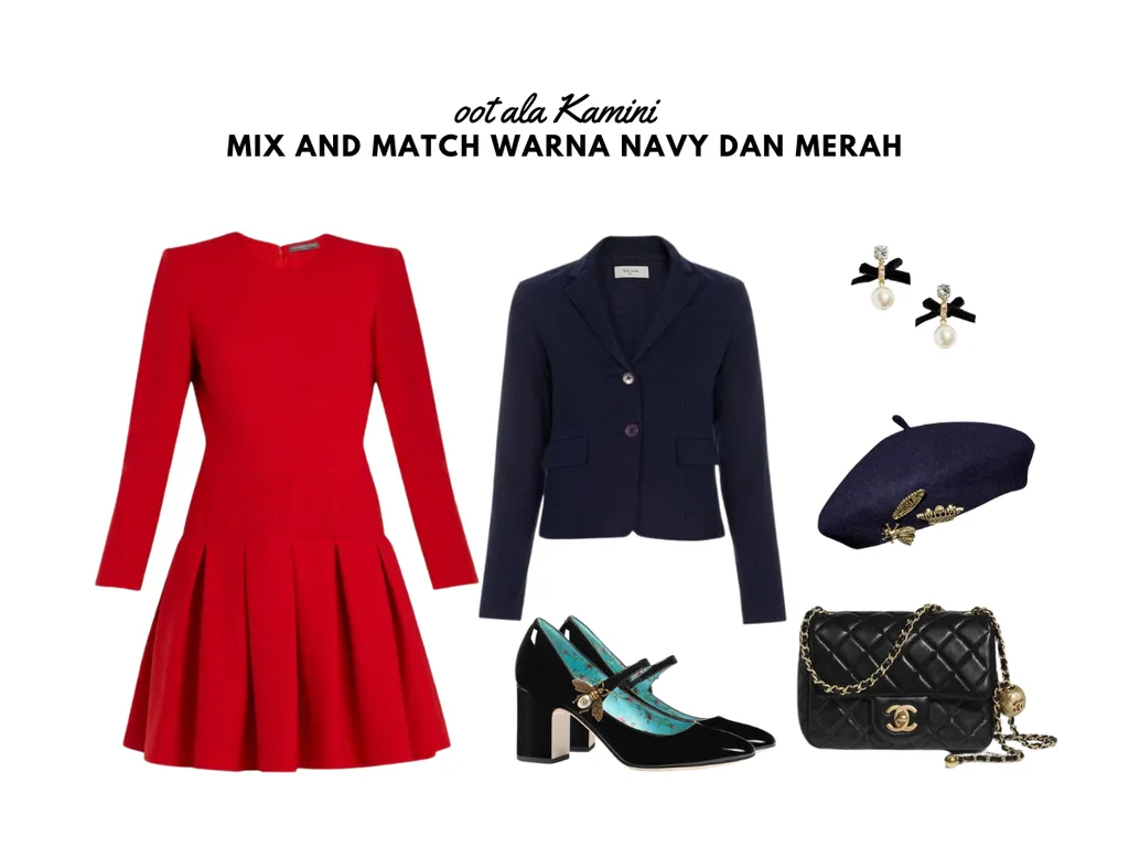 Mix and Match Warna Navy dan Merah_