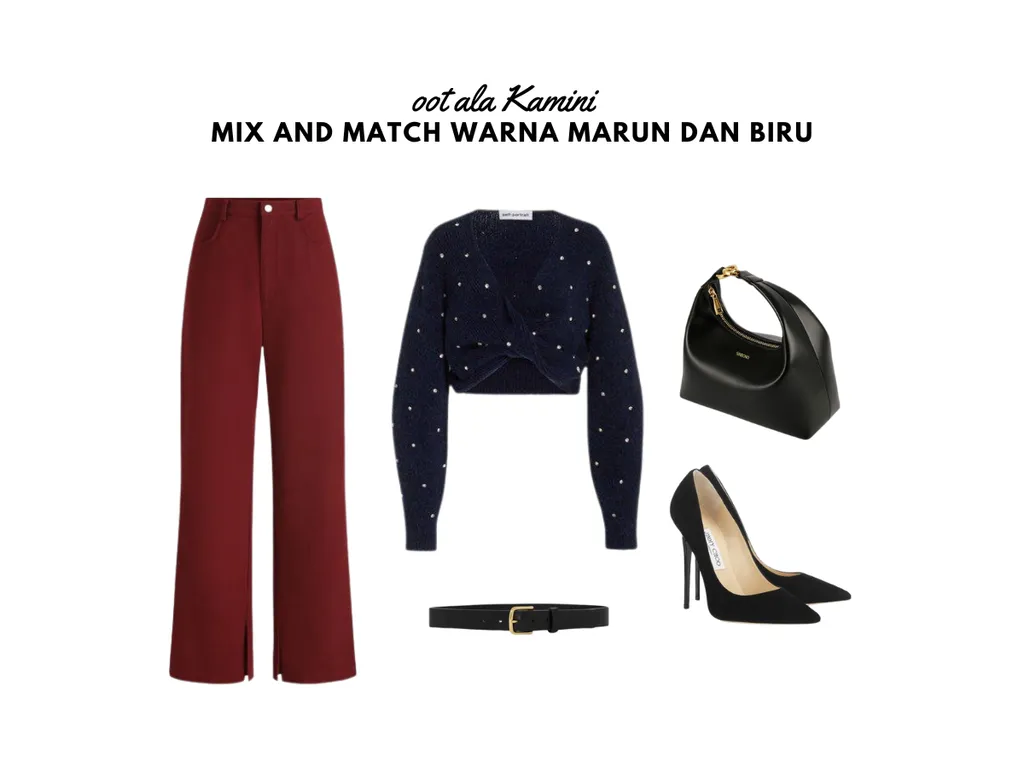Mix and Match Warna Marun dan Biru_