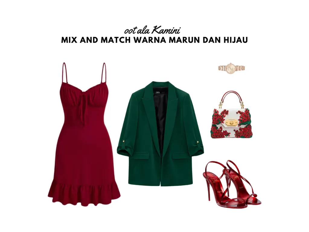 Mix and Match Warna Marun dan Hijau_