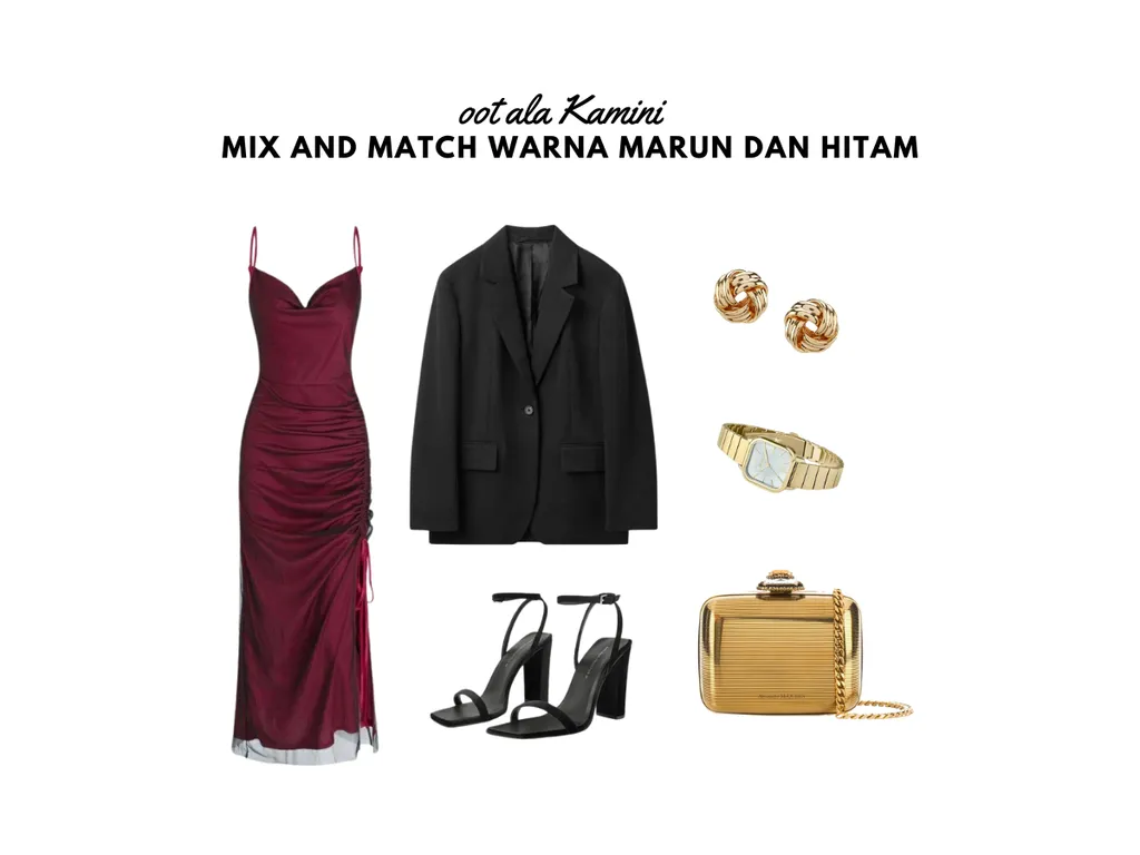 Mix and Match Warna Marun dan Hitam_