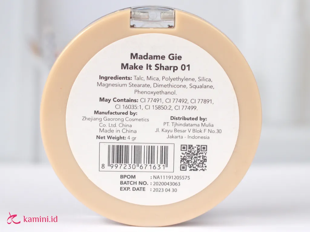 Review Madame Gie Madame Make It Sharp_ingredients_