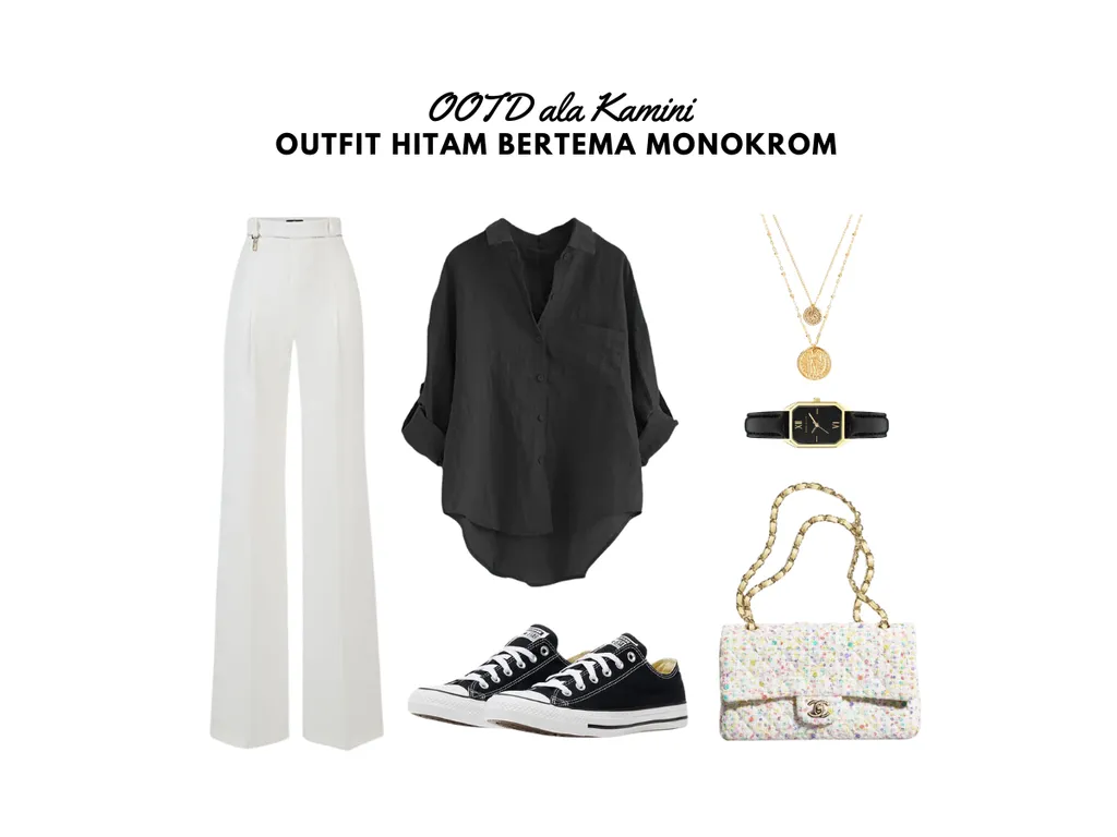 Outfit Hitam Bertema Monokrom_