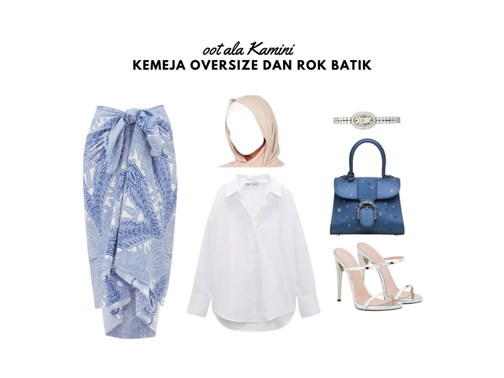 Kemeja oversize dan rok batik_