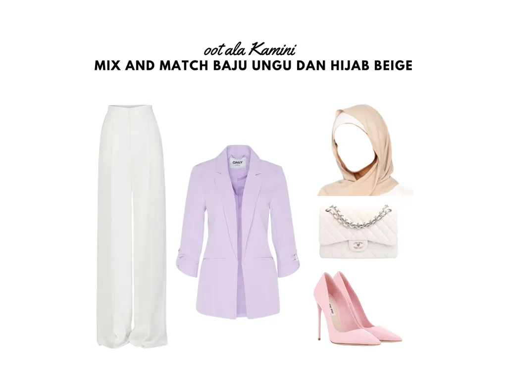Mix and Match Baju Biru dan Hijab Beige_