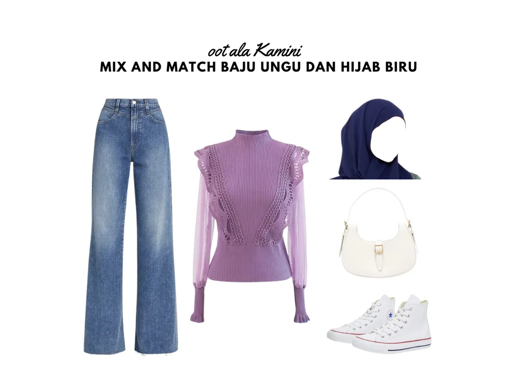 Mix and Match Baju Biru dan Hijab Biru_