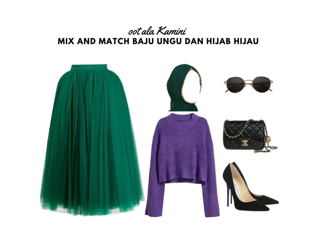 Mix and Match Baju Biru dan Hijab Hijau_