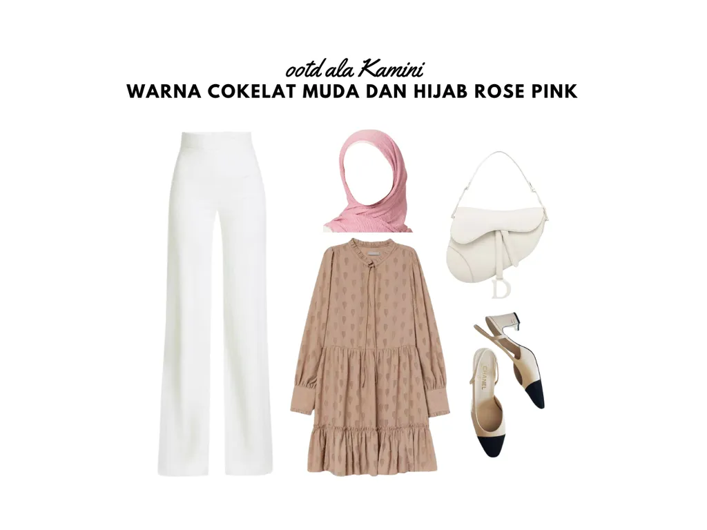 Warna Cokelat Muda dan Hijab Rose Pink_