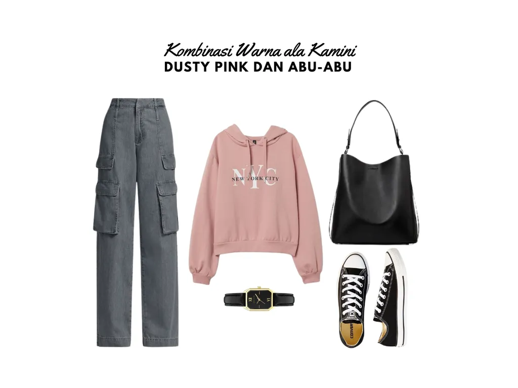 Warna Dusty Pink dan Abu-Abu_
