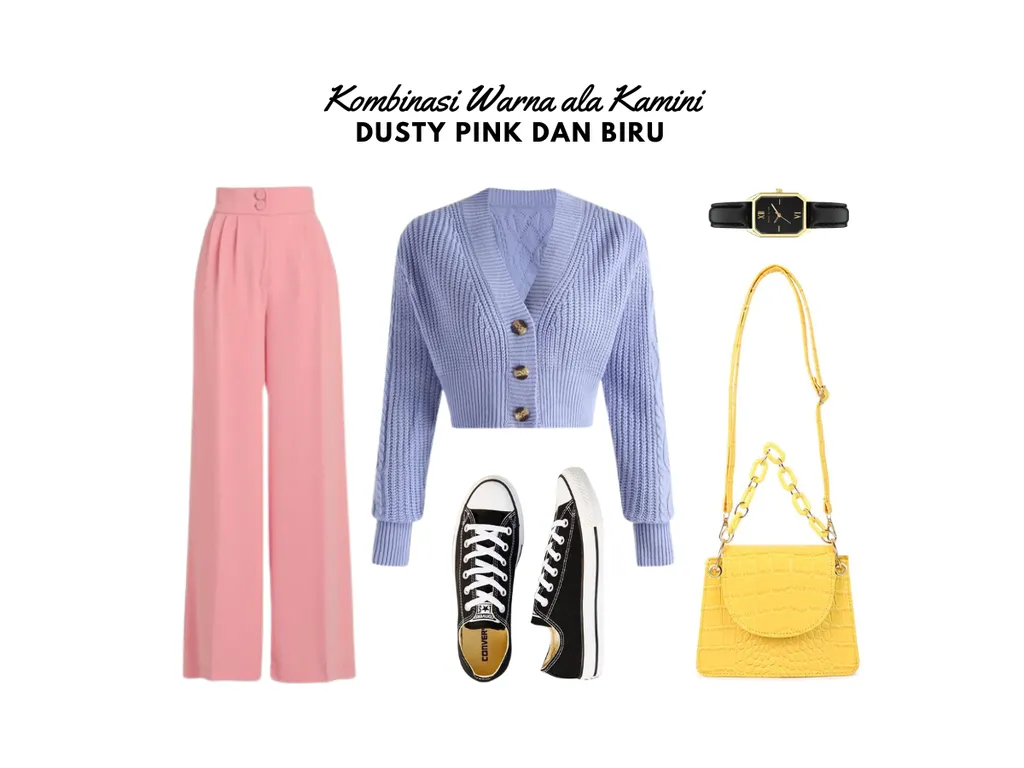 Warna Dusty Pink dan Biru_