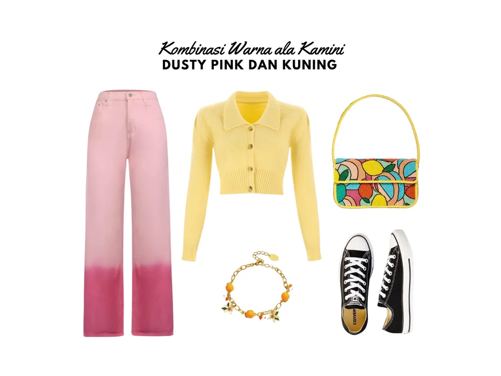 Warna Dusty Pink dan Kuning_