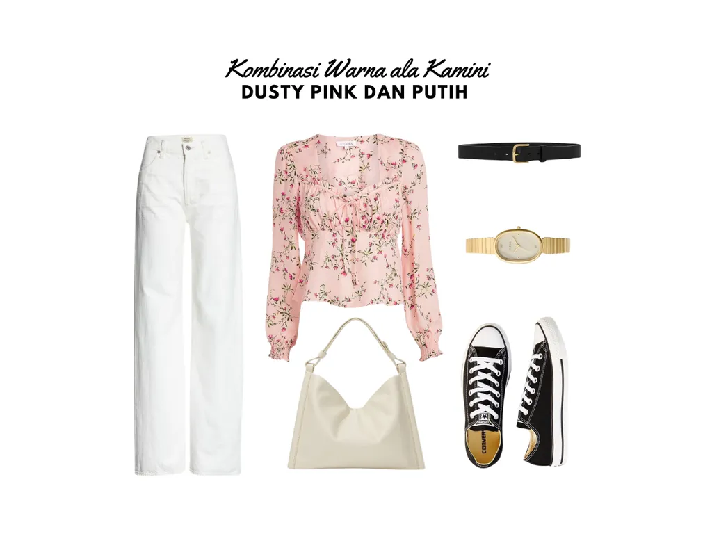 Warna Dusty Pink dan Putih_