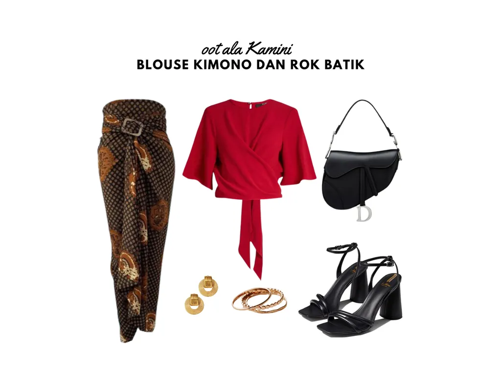 blouse kimono dan rok batik_