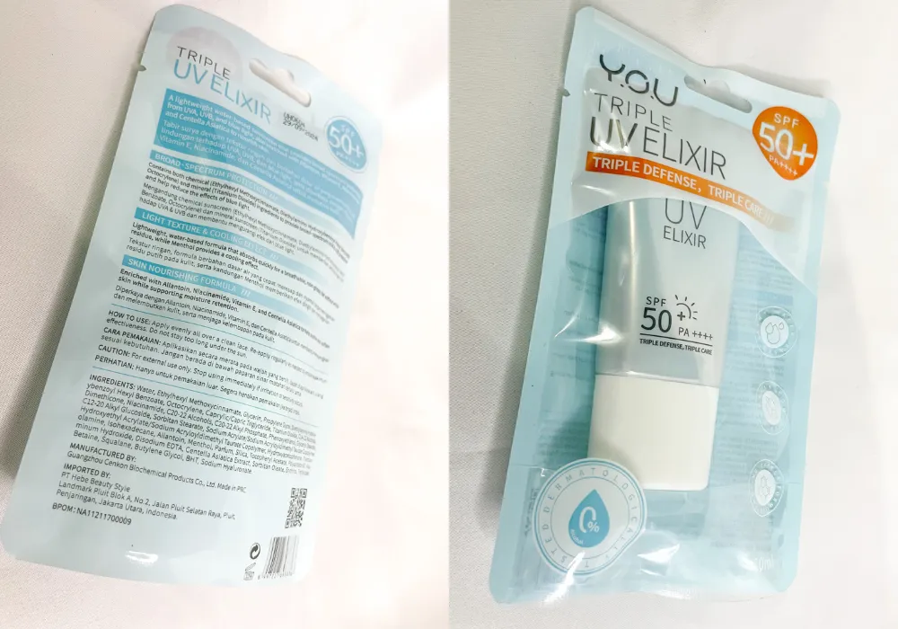Review YOU Triple UV Elixir Sunscreen Gel_Kemasan_