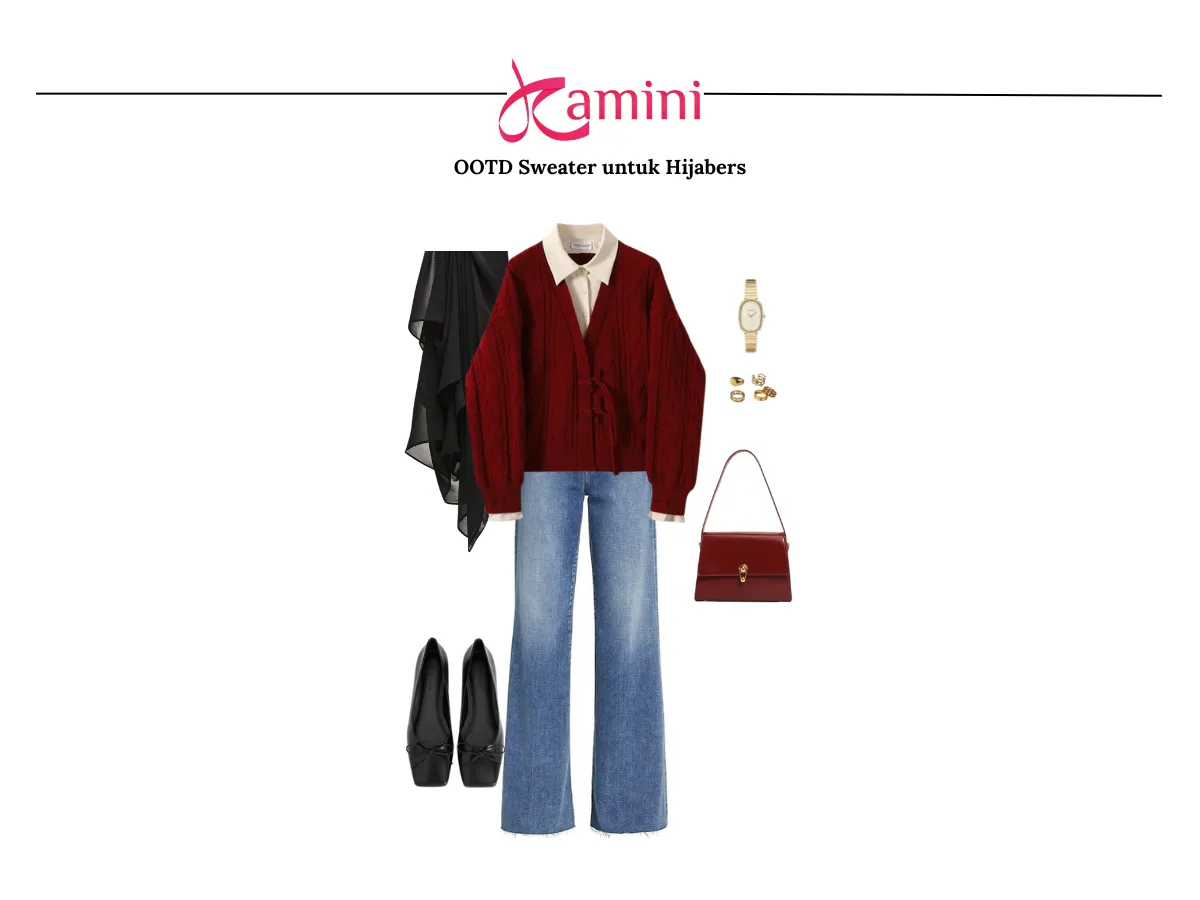 Sweater Kimono dan Straight Jeans_
