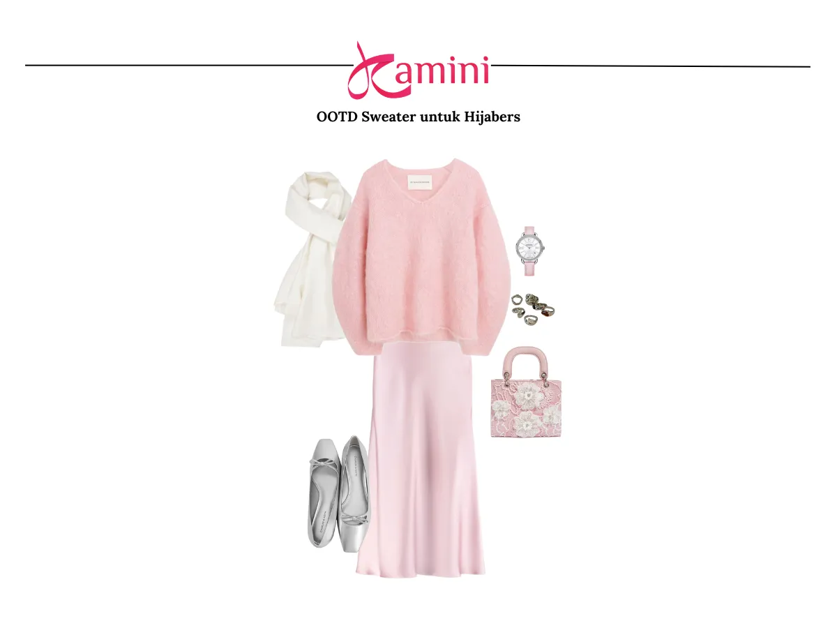 Sweater dan Rok Satin_