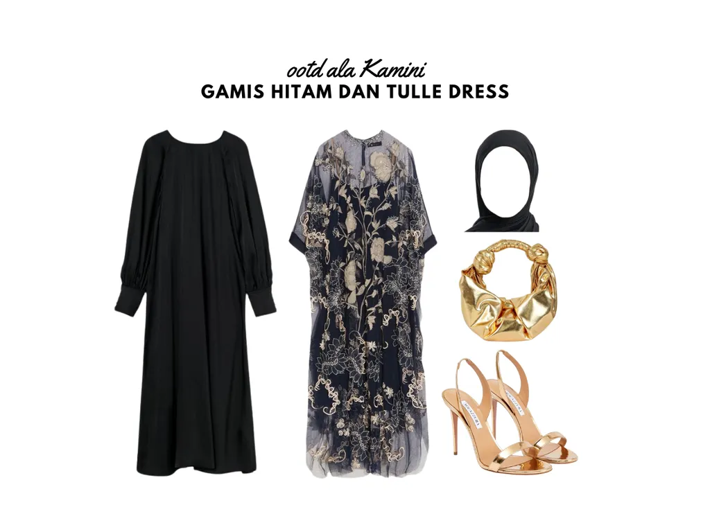 Gamis Hitam dan Tulle Dress_