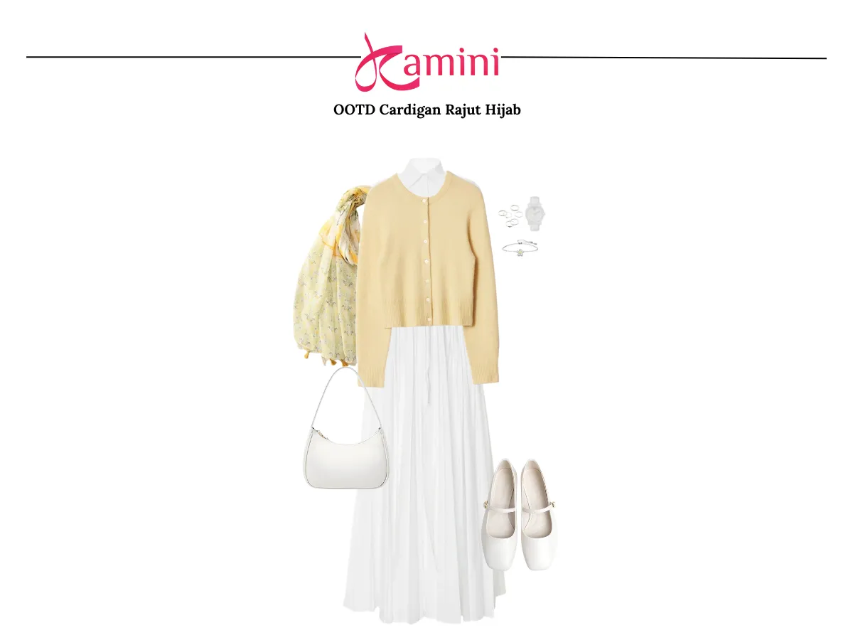 Cardigan Rajut Dan Long Dress_