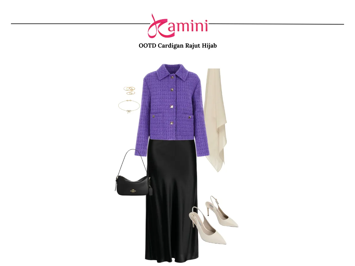 Cardigan Rajut dan Mermaid Skirt Satin_