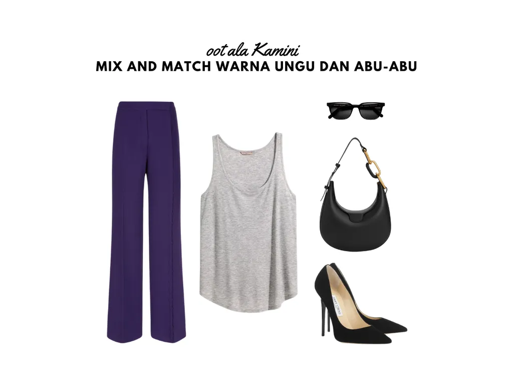 Mix and Match Warna Ungu dan Abu-Abu_