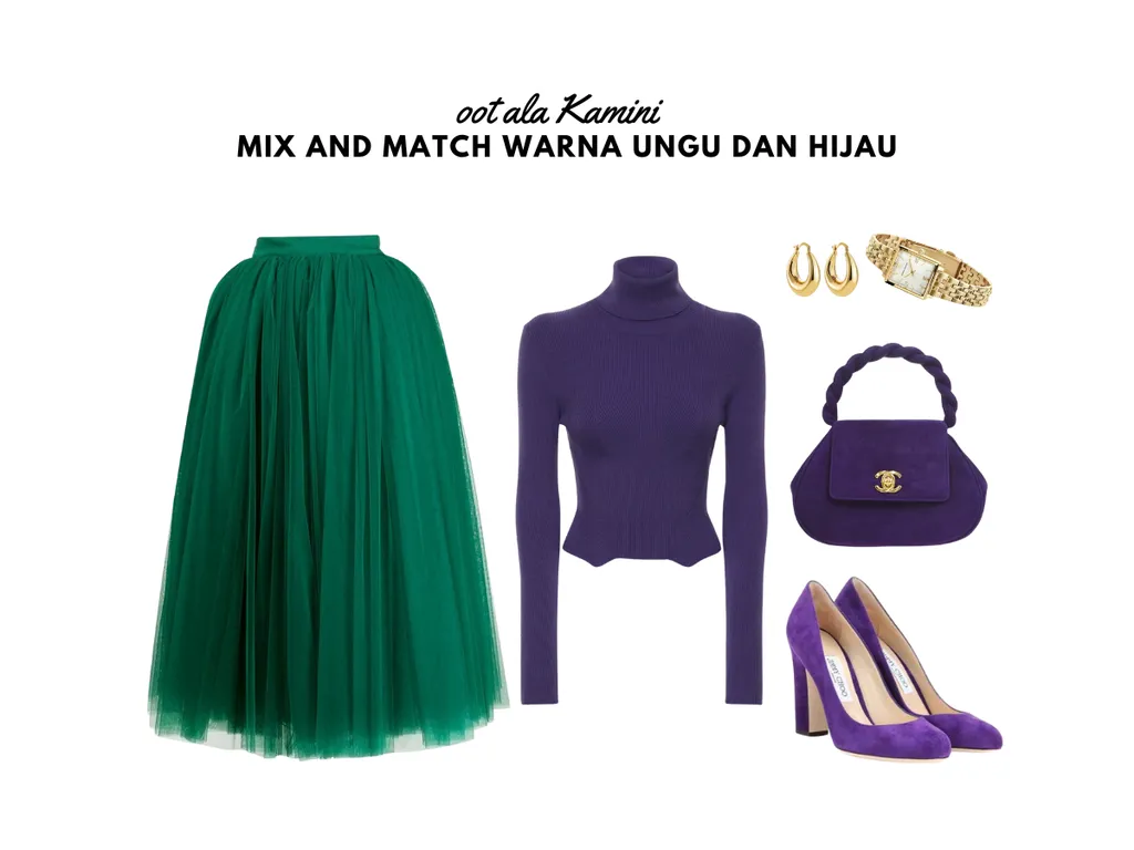 Mix and Match Warna Ungu dan Hijau_
