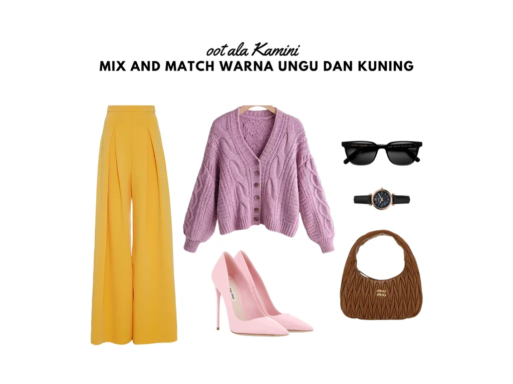 Mix and Match Warna Ungu dan Kuning_