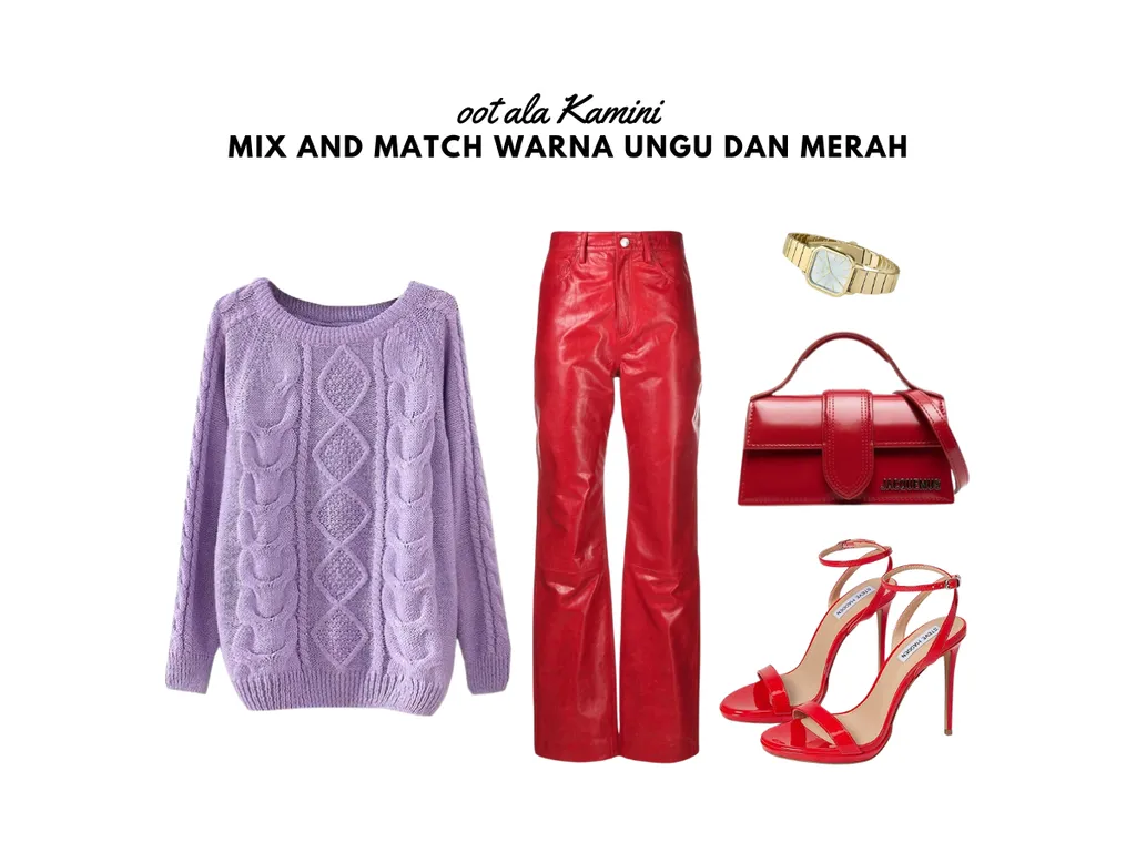 Mix and Match Warna Ungu dan Merah_