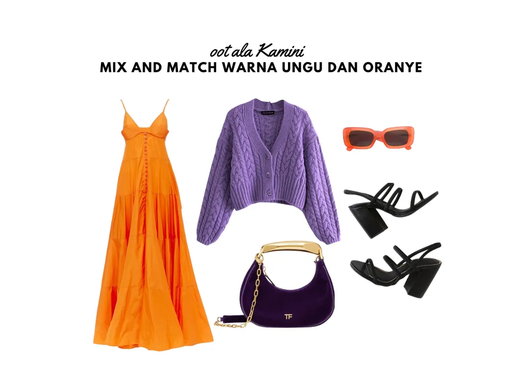 Mix and Match Warna Ungu dan Oranye_