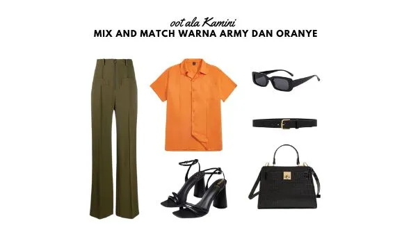 Mix and Match Warna Army dan Oranye_