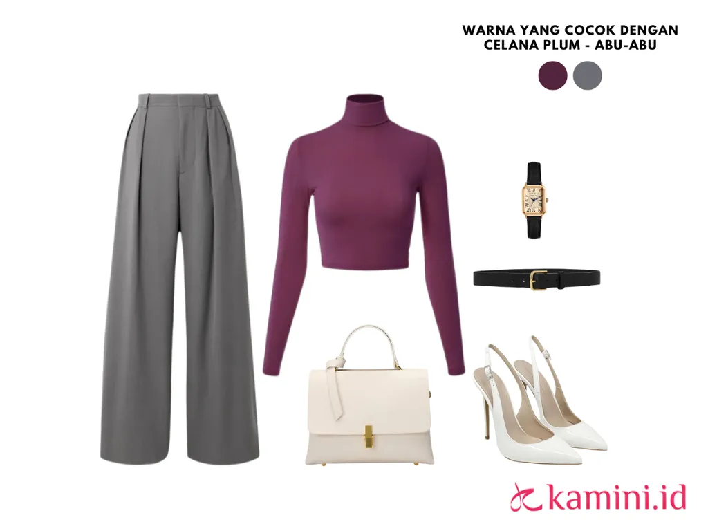 Warna yang Cocok Dengan Plum - Abu-Abu_