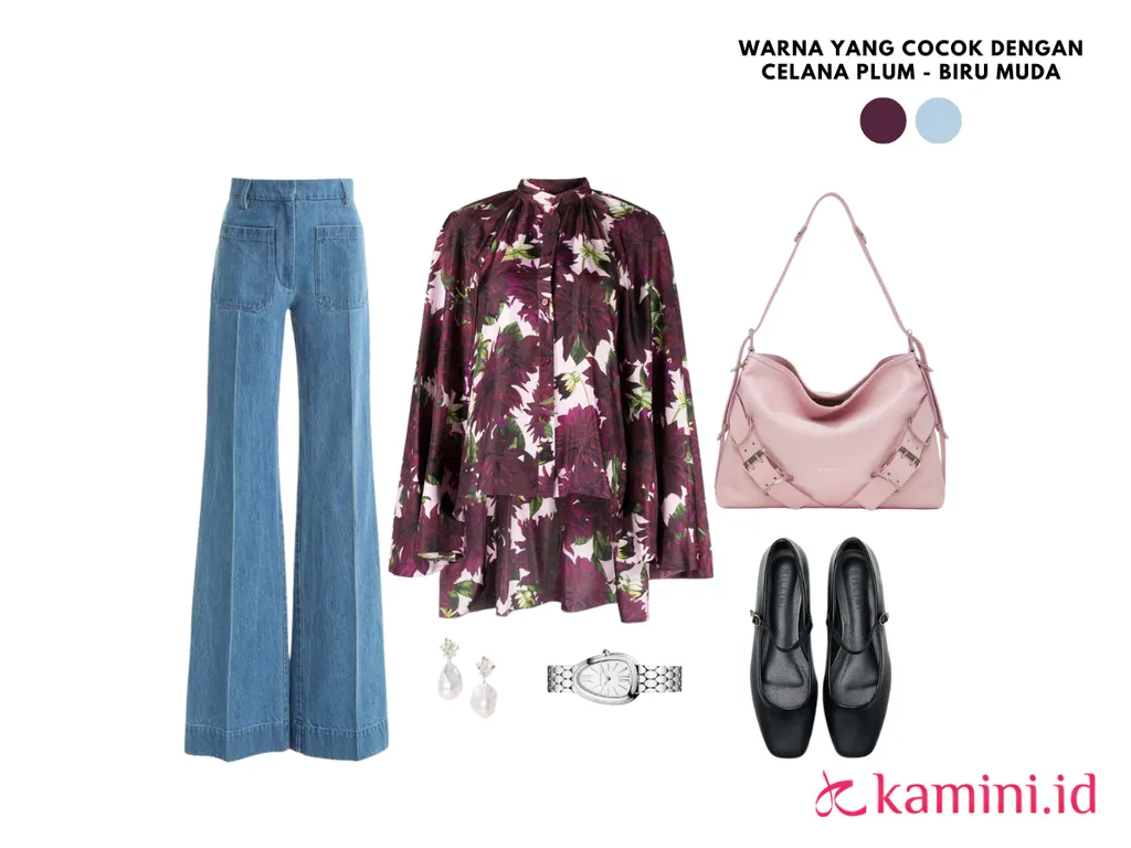 Warna yang Cocok Dengan Plum - Biru Muda_