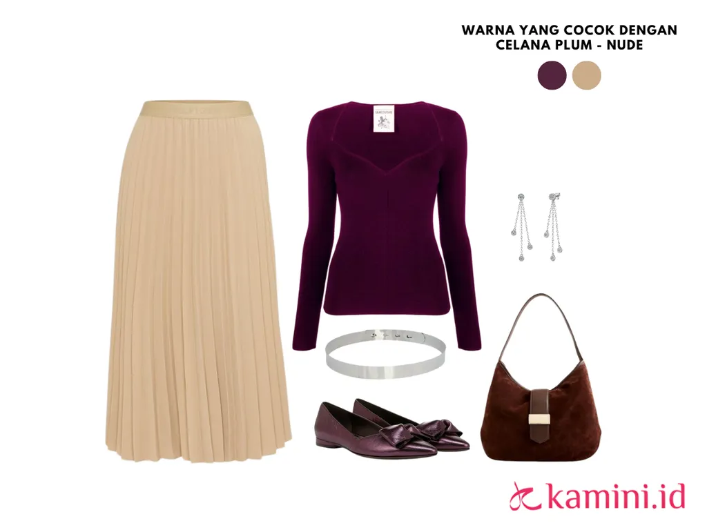 Warna yang Cocok Dengan Plum - Nude_