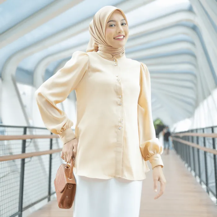 warna hijab untuk baju beige_Krem_