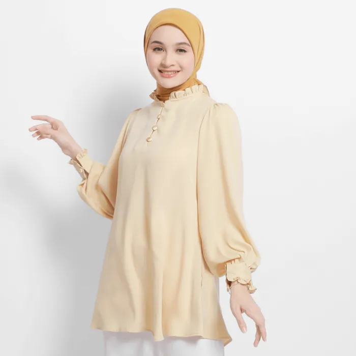 warna hijab yang cocok dengan baju beige_Mustard_