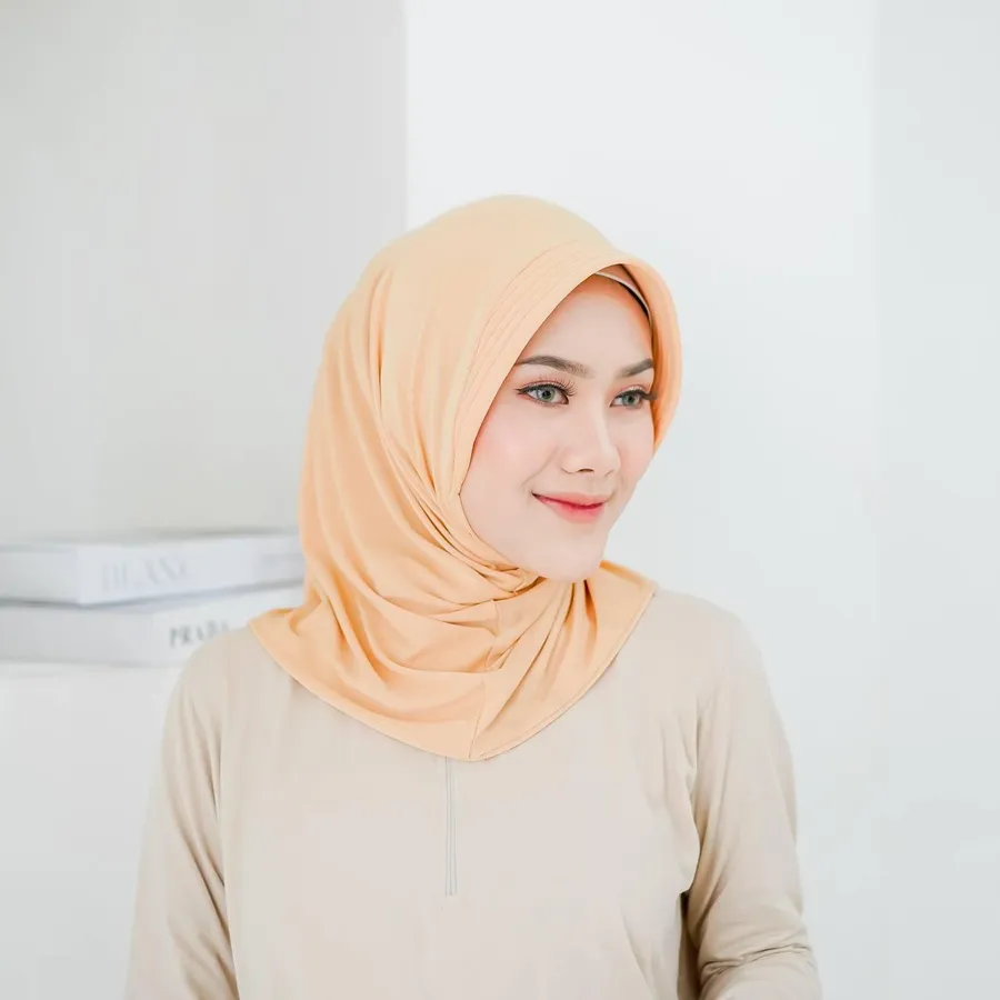 warna hijab yang cocok dengan baju beige_Soft Orange_