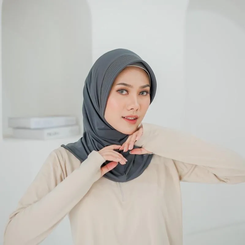 warna hijab yang cocok untuk baju khaki_Slate Grey_