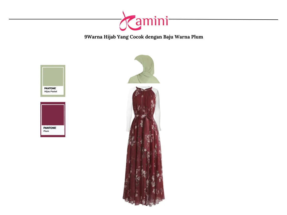 Warna Hijab Yang Cocok Untuk Baju Warna Plum - Hijau Pastel_