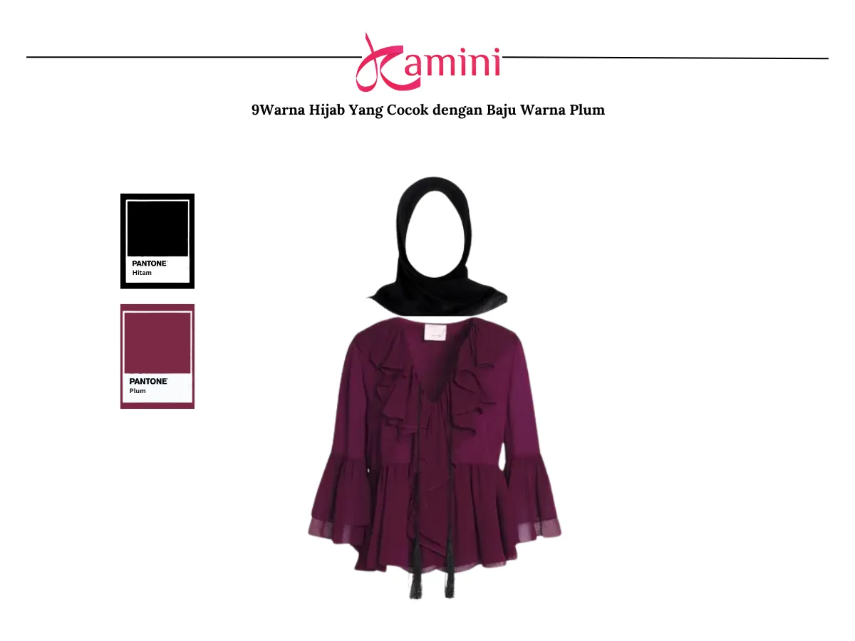 Warna Hijab Yang Cocok Untuk Baju Warna Plum - Hitam_