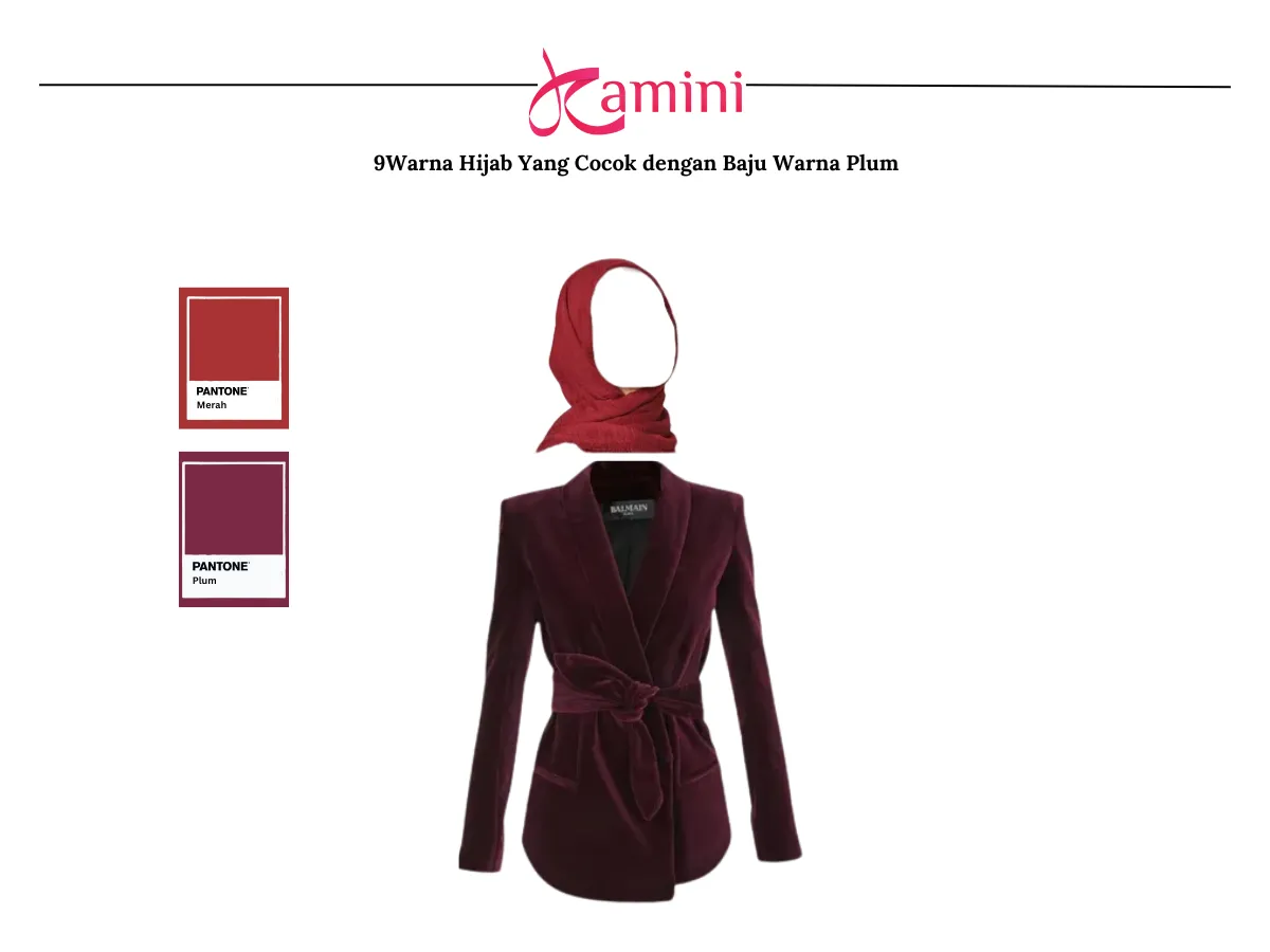 Warna Hijab Yang Cocok Untuk Baju Warna Plum - Merah_