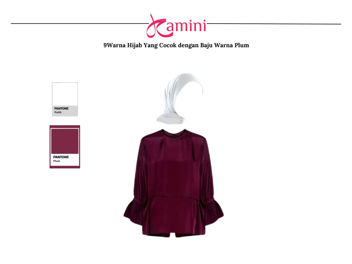 Warna Hijab Yang Cocok Untuk Baju Warna Plum - Putih_